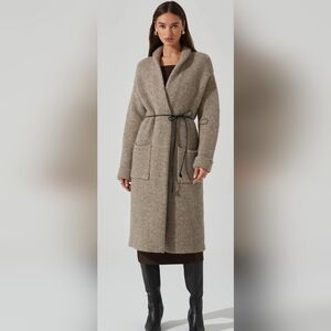 NWT ASTR THE LABEL Noor Belted Maxi Cardigan, Size S